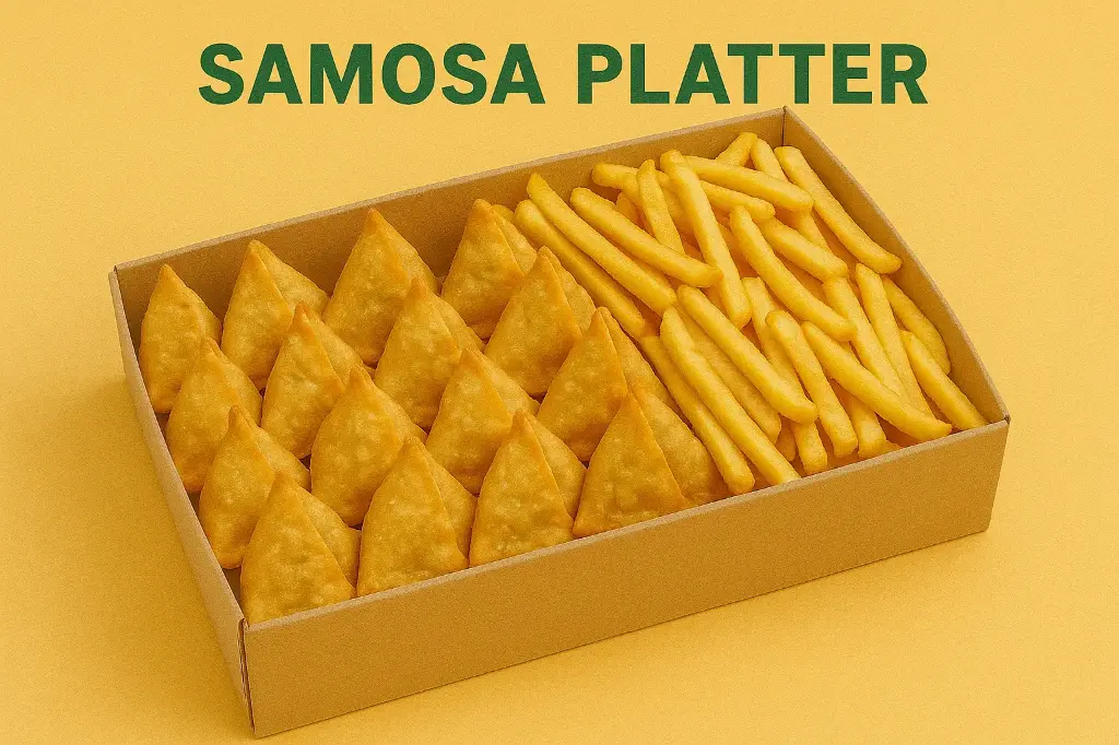 Samosa Platters 20pcs With Fries (serves 10–12)
