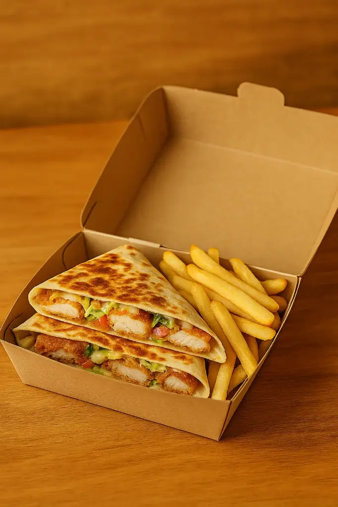 Chicken Quesadilla with fries (Plain Fries)